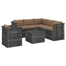 vidaXL Set Divani da Giardino su Pallet 7 pz con Cuscini Massello Pino