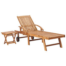 vidaXL Lettini Prendisole 2 pz con Tavolo in Legno Massello di Teak