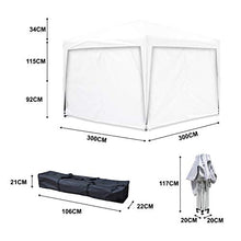 Greaden - Gazebo da giardino bianco con 4 pareti da 3 x 3 m, in alluminio e acciaio, 30 mm