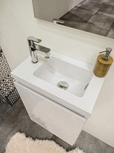 Allibert Mobili da Bagno Set Sottopensile 40 cm Lavabo Specchio Pre-assemblati senza Maniglie