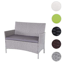 Mendler Serie Halden per l'esterno Divano Sofa 60x106x83cm polyrattan Grigio con Cuscino Antracite
