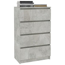 vidaXL Credenza Minimalista Elegante Moderna con 4 Cassetti Pratica Resistente Madia Armadietto Cassettiera Grigio Cemento 60x35x98,5 cm Multistrato