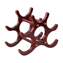 Scaffale da vino in legno, per 6 bottiglie, design compatto, adatto per bar, casa, ristoranti, colore nero 5