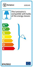 Westinghouse 6309140 - Lampada a Sospensione E27, Acciaio/Vetro, Nichel Spazzolato