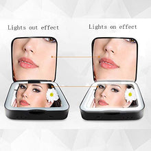 Kaper Go. Nuova Luce A Doppia Faccia Pieghevole A LED Portatile Specchio Portatile Ricarica Tesoro Specchio for Il Trucco ABS Nero Specchio di Bellezza Lente d'Ingrandimento Luce Notturna