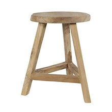 Gartentraum Sgabello da Giardino Rotondo in Teak Alto 47cm - Sgabello Lemo