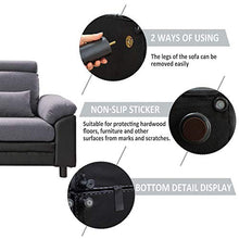 Divano componibile convertibile in tessuto di lino moderno divano a 3 posti a forma di L divano componibile con chaise reversibile 4 posti divani componibili (grigio)