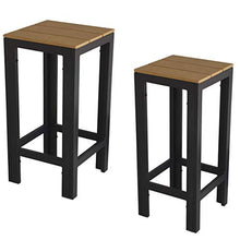 KG KITGARDEN - Set di 2 sgabelli alti Bar/Terrazza Polywood, 34 x 34 x 76 cm, imitazione legno, Capri