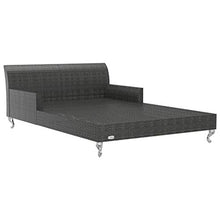 Tidyard Lettino Prendisole Matrimoniale Rattan,Lettino Prendisole per 2 Persone con Cuscini in Polyrattan Nero,Lettino Prendisole Doppio,Lettino da Sole Matrimoniale,Lettino da Giardino Matrimoniale