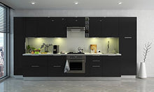 Berlenus CT4BN - Mobile da Cucina Basso, 3 cassetti, 40 cm, Colore: Nero Lucido