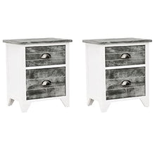 vidaXL 2x Comodino 2 Cassetti Grigio Bianco Mobiletto Mobile Arredo Armadietto