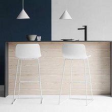 LLT Pratico sgabello sgabelli da bar, Sedie Sgabello con Back, Bar Pianale da cucina Altezza, Bianco,Seduto altezza 60 cm,Seduto altezza 60 cm