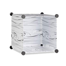 Relaxdays 10021966 Armadio Guardaroba, Bianco-Nero, Moderno, 9 Scomparti, Plastica, Divisorio, 145 x 110 x 37 cm, black/white