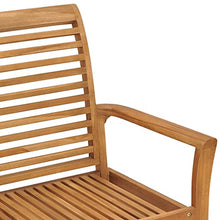 vidaXL Panca da Giardino con Cuscino Nero 112 cm in Legno di Teak