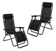 Havnyt Zero Gravity, sedie reclinabili da giardino, colore nero, 2 pezzi