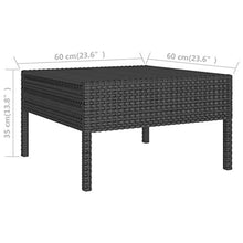 SKM Set Divani da Giardino 9 pz con Cuscini in Polyrattan Nero (58.5kg) Nero-6971