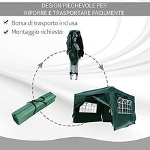 Outsunny Gazebo da Giardino Impermeabile con Pannelli Laterali Pieghevole 3x3m