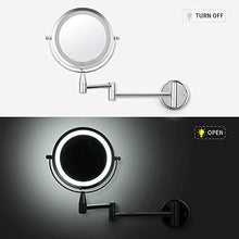 SGSG Specchio a Parete Specchio per Trucco Regolabile a Parete Specchio per Bagno Specchio a LED 6 Pollici Ingrandimento 1X / 5X