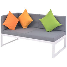 vidaXL Set Divano Angolare da Giardino 19 pz in Alluminio e WPC Sofà Poltrone
