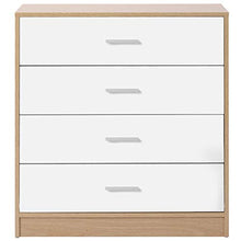 MoovGTP - Comodino moderno con 4 cassetti, con maniglie in metallo e guide per comodino, organizer per camera da letto, soggiorno