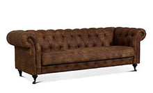 Churchill - Divano letto Chesterfield Churchill 2,5, 3 posti, in pelle, Geanium - Arredi Casa