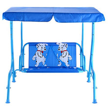 COSTWAY Altalena per Bambini, Altalena Dondolo per Giardino con Tetto Apribile e 2 Posti, Blu
