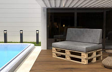 POKAR Cuscino per Pallet sfoderabile, Set di 2: 1x Cuscino per Seduta 120x80 + 1x Cuscino per Schienale 120x40, Divano per Pallet, Grigio