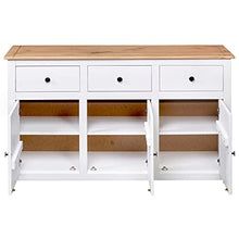 vidaXL Credenza Panama Range Mobiletto con Cassetti e Ante Rustica Robusta Classica Armadietto Madia 135x40x80 cm Naturale Legno Massello di Pino