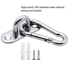 SPTwj 4 pezzi M5 piastra a occhiello in 304 acciaio inox 4 pezzi Moschettone a Molla Graffetta Hardware per Swing Amaca Aerial Yoga e Parasole Escursioni Viaggi Portachiavi con viti