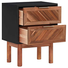 FAMIROSA Comodino 40x30x53 cm in Legno Massello di Acacia e MDF