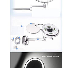 C-J-Xin Bagno Specchio Rotondo, Metallo Illuminate Uomini Specchio da rasatura Piccolo Appartamento Fold Specchio di Bellezza Multifunzione Dressing Specchio Specchio per Il Trucco