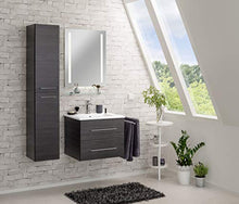 Fackelmann lavabo sotto armadio appeso 60 cm Rovere Scuro con ceramica bacino Serie B. perfetto