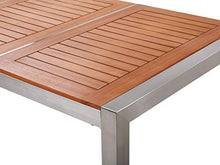 Beliani Set Giardino Tavolo Piano Legno di Eucalipto 6 Sedie Bianche 180 x 90 cm GROSSETO