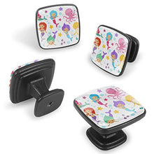 Sirena e pesce Pomelli per Porta Set di 4 Pomelli per Mobili Manopole per Cassetti Cucina Armadio Vetro