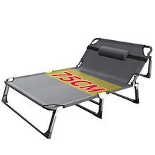 XUSHEN-HU Sedia Pieghevole Heavy Duty, Metal Grey Extra Largo Sdraio for Il Campeggio Esterno, 350kg