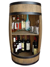 Weeco - Mobile bar a forma di botte, in legno, 81 cm, con ripiano