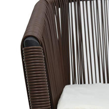 SKM Set da Bistro 3 pz con Cuscini in Rattan PVC Marrone