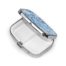 Scatola quadrata per pillole medicinali Blue Watercolor Marble Texture Fashion Pill Organizer da viaggio per pillole integratori vitamine