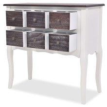 Tiauant - Armadietto per console con 6 cassetti, in legno MDF, pino spazzolino, armadio da ufficio, legno