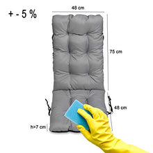 SuperKissen24. Set di 2 Cuscini per Sdraio 123x48 cm da Esterno ed Interno Resistente e Comodo per Sedie Reclinabili, Spiaggine e Poltrone da Giardino - Grigio
