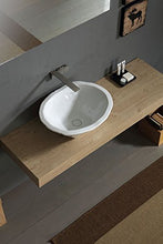 Lavandino Lavabo Appoggio/Sospeso Horganica Ovale Modello Terra Bianco in Ceramica 54x46 cm