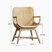 Sedia da Pranzo in Rattan Chaise Longue con Struttura in bambù Poltrona per Patio Terrazza Giardino Balcone Esterno
