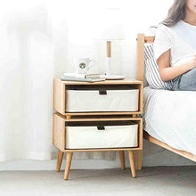 LYHY Nest of Tables Tavolino da caffè Bianco Tavolini da Salotto Comodino in Legno Comodino in Legno con 2 cassetti e portaoggetti, Comodini Alti Moderni per Camera da Letto Comodino, 645 mm