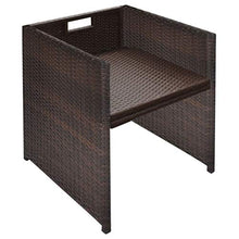 FAMIROSA Set da Pranzo da Giardino 9 pz con Cuscini Polyrattan Marrone-2544