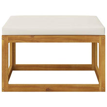 SKM Set Divani da Giardino 3 pz con Cuscini Crema in Legno Acacia