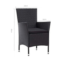 FAMIROSA Sedie da Giardino Set 2 pz Polyrattan Nero