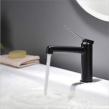 Faucet-4456 Rubinetto per Lavabo, Piano di Verniciatura con Maniglia E Rubinetto Monoforo,Black,B