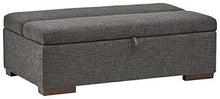 Marchio Amazon - Rivet, ottomana a divano-letto, stile moderno, larghezza 122 cm, colore grigio scuro - Arredi Casa