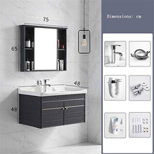 Mobile Lavabo Simple Grey Bathroom Cabinet Combinato Cabinet Bagno Vanity Lavabo a Muro Facile da Pulire (Color : Gray, Size : 48x81x48cm)