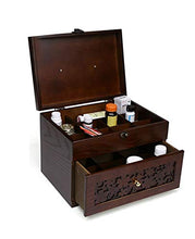 WLL Cassetta di Pronto Soccorso Portatile in Primo Luogo Aid Box, di Legno Contenitore di Immagazzinaggio con Chiude Coperchio E Maniglia, Storage Case Display, 30X21.5X27.5CM